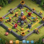 Advanced Clash Royale troop placement on a vibrant arena, highlighting strategic deployment for victory.