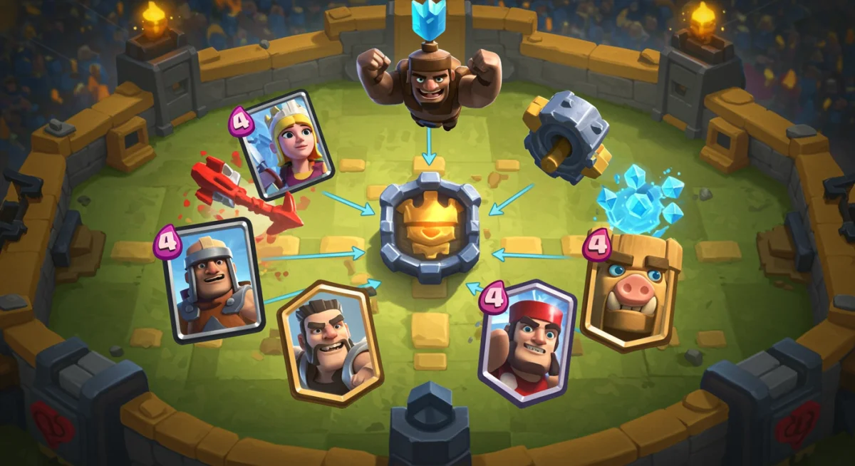 Strategic Clash Royale deck building for offensive play