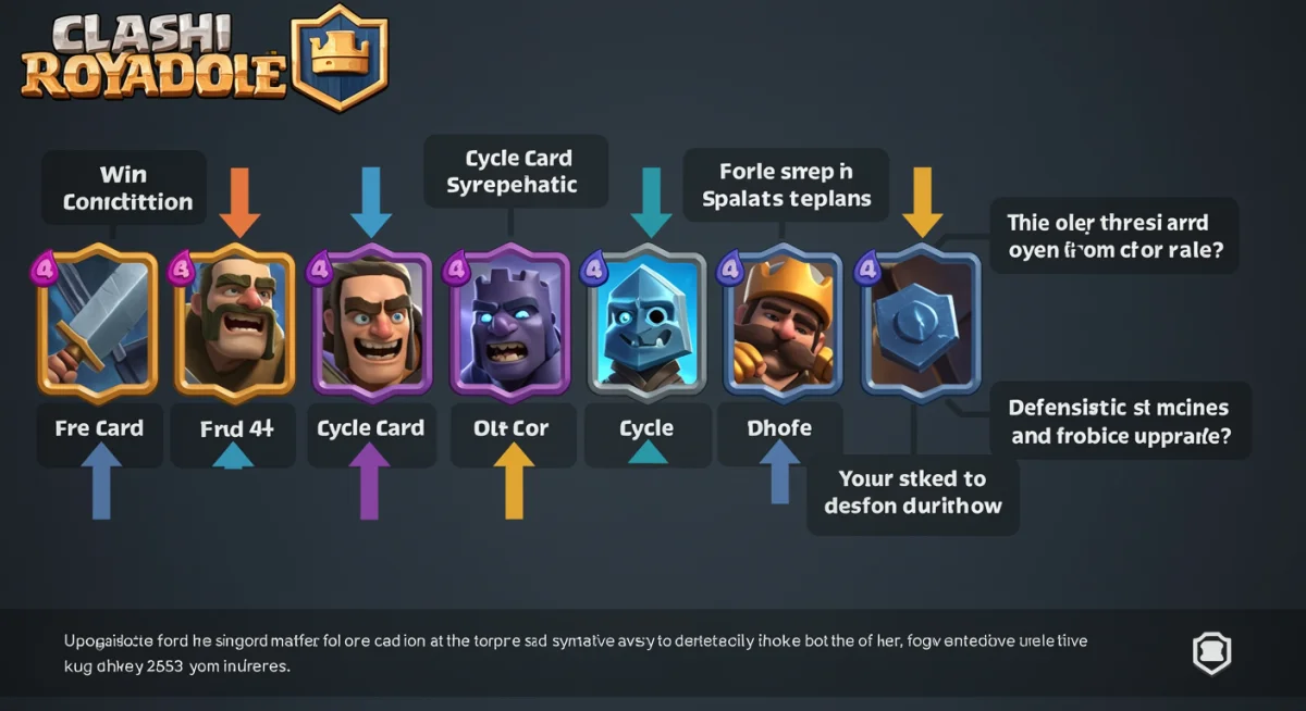 Clash Royale deck synergy and balanced card upgrade strategy infographic