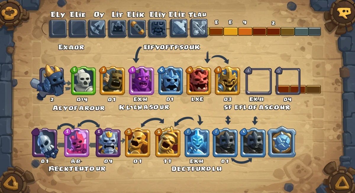 Clash Royale elixir management and card cycle for defense