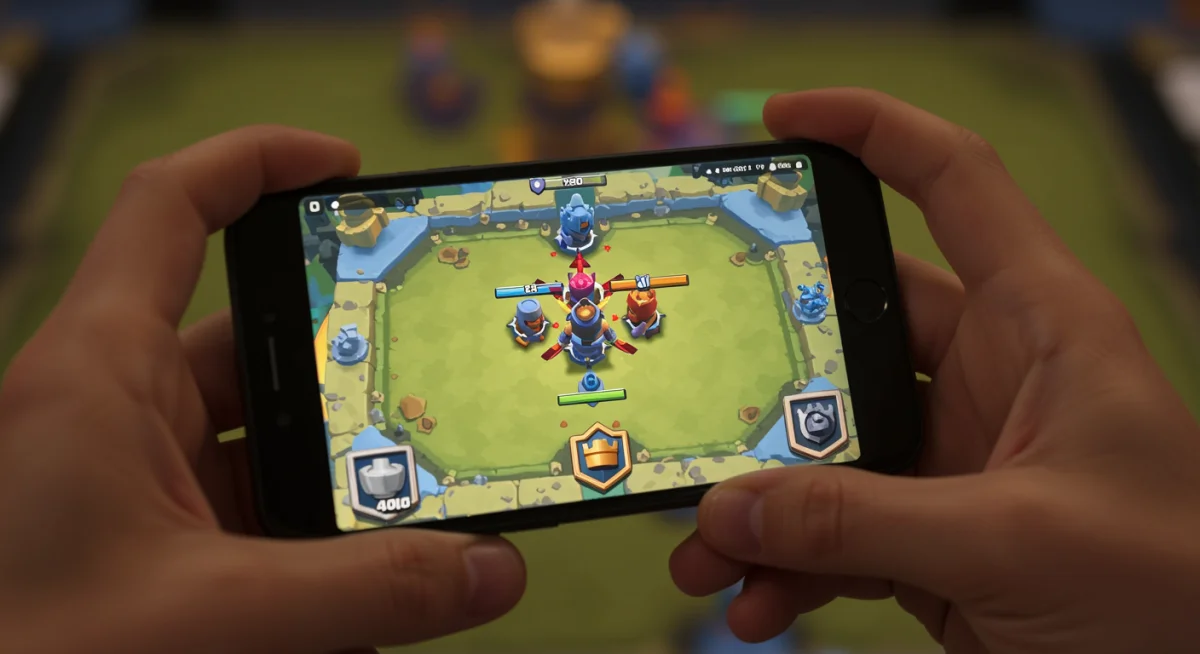 Clash Royale player actively deploying cards in a tournament battle
