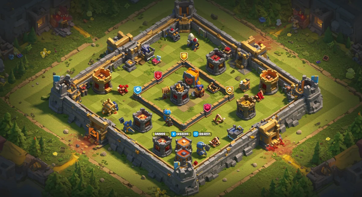 Intense Clash Royale Grand Challenge battle with troops clashing