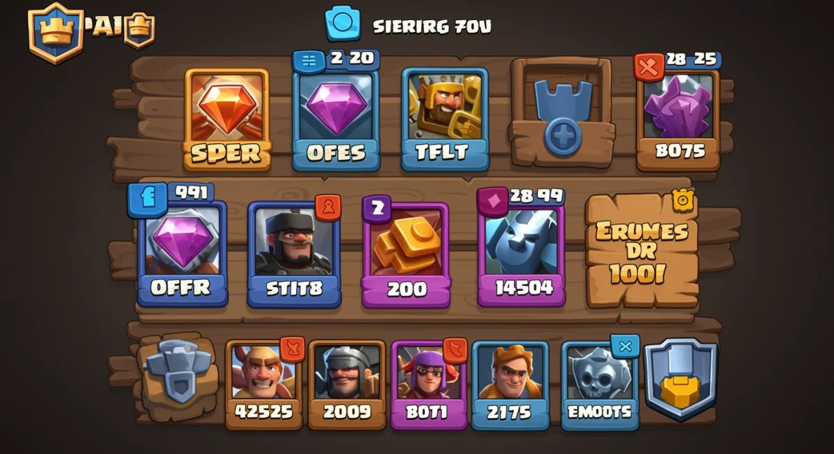 Clash Royale shop interface displaying gem offers and strategic purchase options.