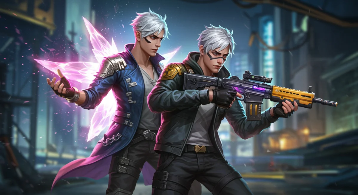 Free Fire characters demonstrating healing and offensive synergy