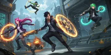 New Free Fire characters preparing for intense battle on a futuristic arena.