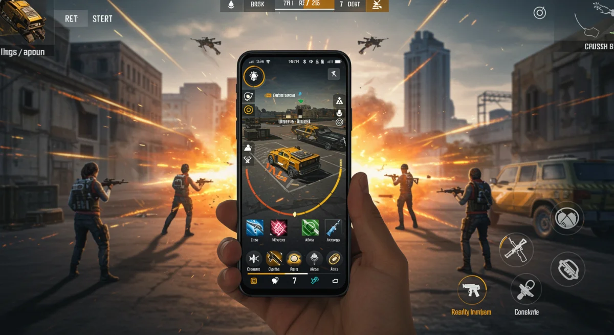 Free Fire player executing quick decisions and item usage during a clutch fight.