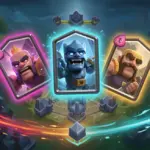 Illustration of three underutilized Clash Royale cards glowing with potential, ready to be integrated into a winning deck.