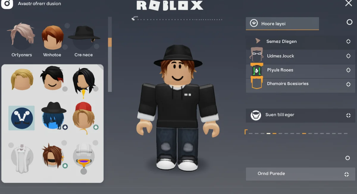 Roblox avatar with dynamic clothing and layered accessories in editor