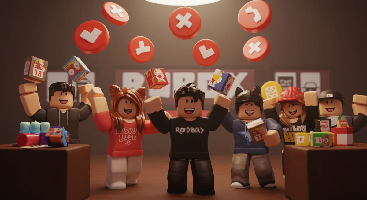 Roblox group members celebrating successful community event