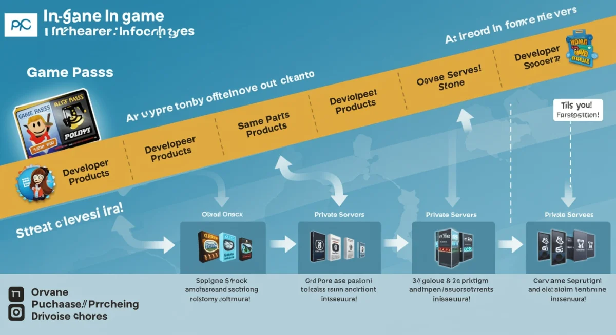 Types of Roblox in-game purchases infographic