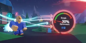 Roblox game world demonstrating significant performance improvement through Lua optimization techniques.