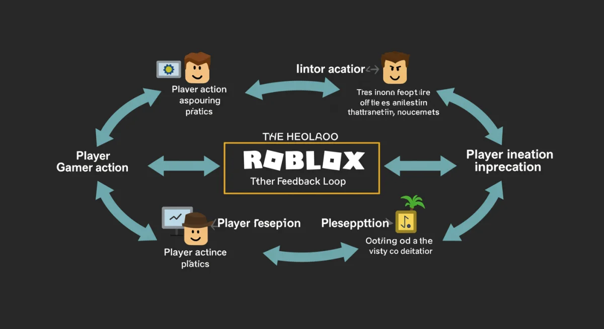Diagram of the player feedback loop in Roblox game development, emphasizing iterative design.