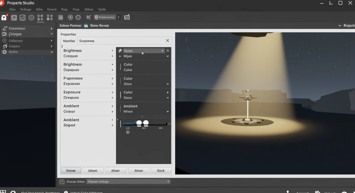 Roblox Studio properties window for lighting adjustments